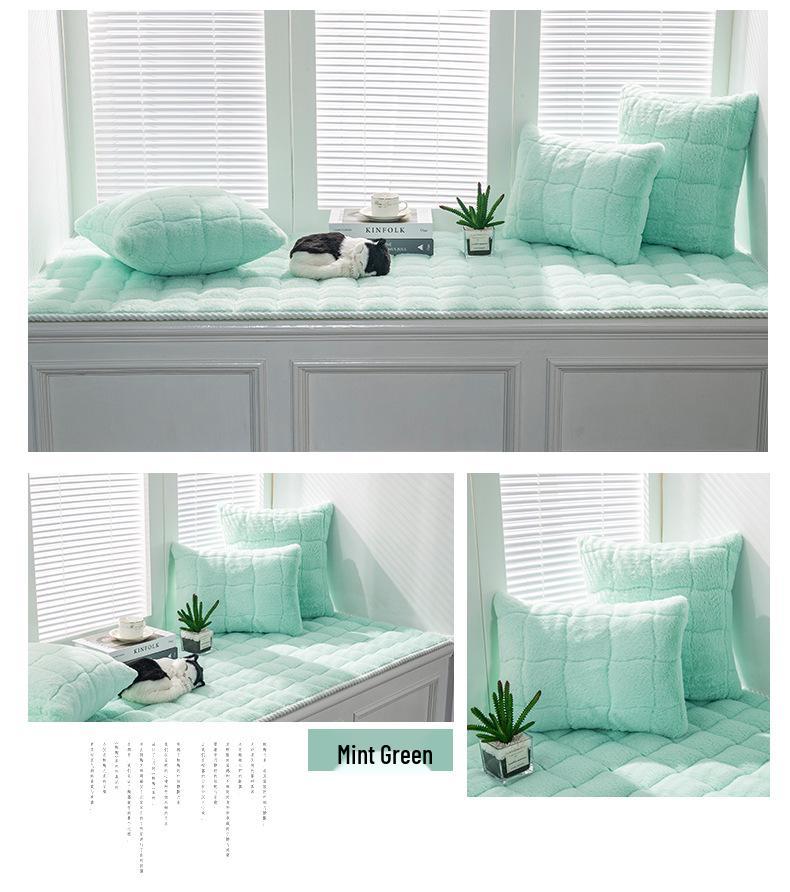 Yilanmeitu Plush Window Sill Cushion - Thick, Machine-Washable Tatami Mat for Bedroom & Balcony.