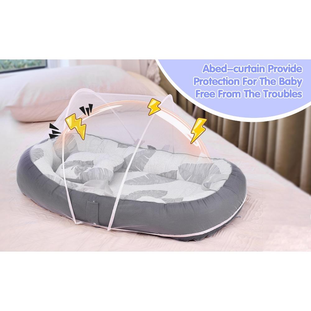 Tragbares, bionisches Anti-Schreck-Babybett mit abnehmbarem, berührbarem Spielzeug