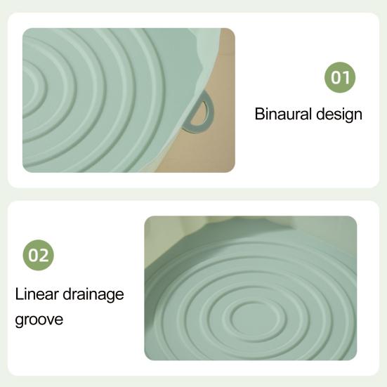 Grilovací deska Rovnoměrné nahřívání Nepřilnavá Olejivzdorná 3D odvodňovací drážka Dvouuchá rukojeť Silikonová izolační podložka pod tác pro jídelnu