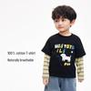 Boys' Cartoon Print Faux Layered Long Sleeve T-Shirt