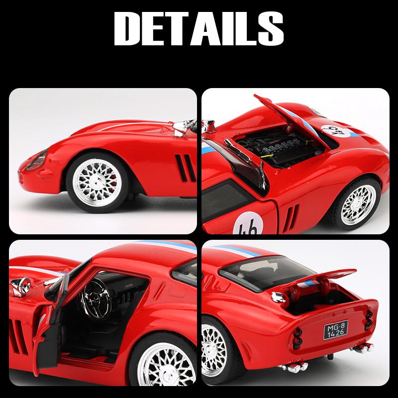 1/32 Scale Ferrari 250 GTO Super Sports Car Alloy Diecast Model Car Metal Classic Love Collection Ornaments Birthday Gifts with Boyfriend Boy
