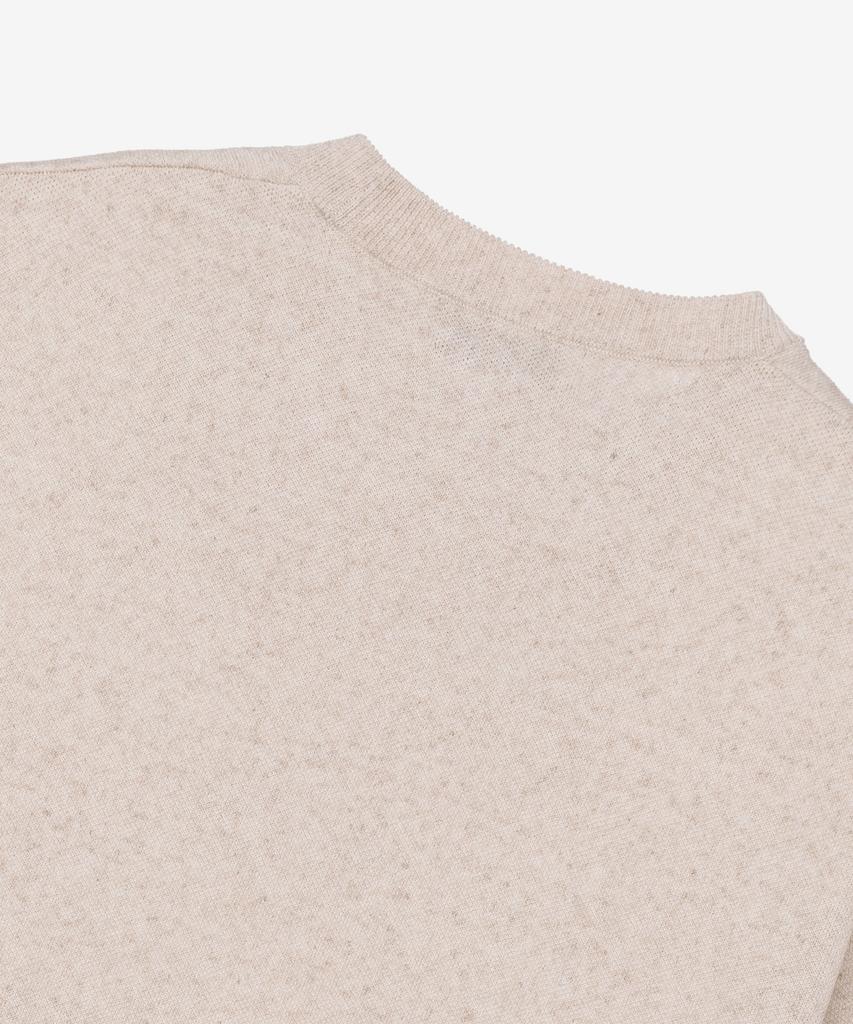 MINDBRIDGE [Couture] Lettering Semi-Overfit Beige Short Sleeve Knit
