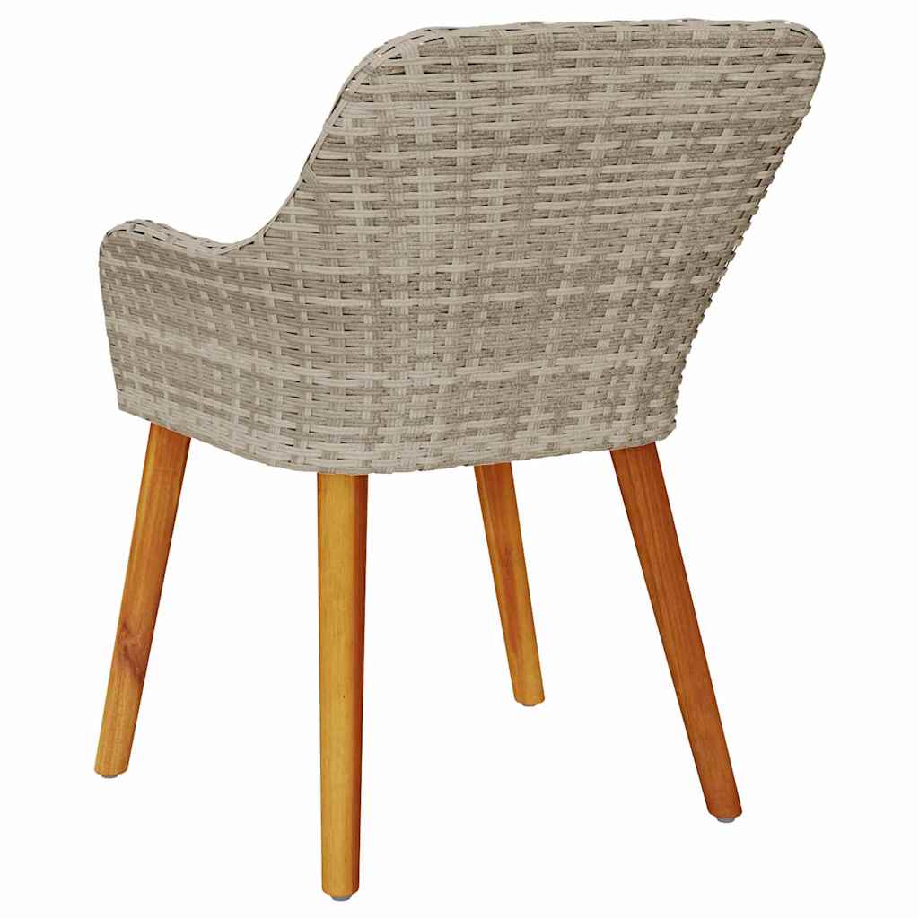 Garden Chair 2 Pcs Light Grey 62.5 X 55 X 82 Cm Poly Rattan