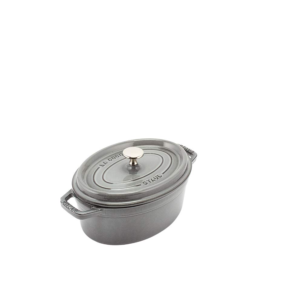 Staub Pico Cocotte Oval 23cm Graphite Gray 1102318 Two Handed Pot Enamel Pot Oval Brater Graphite Gray Pico Cocotte Stylish Pot Cookware Kitchen