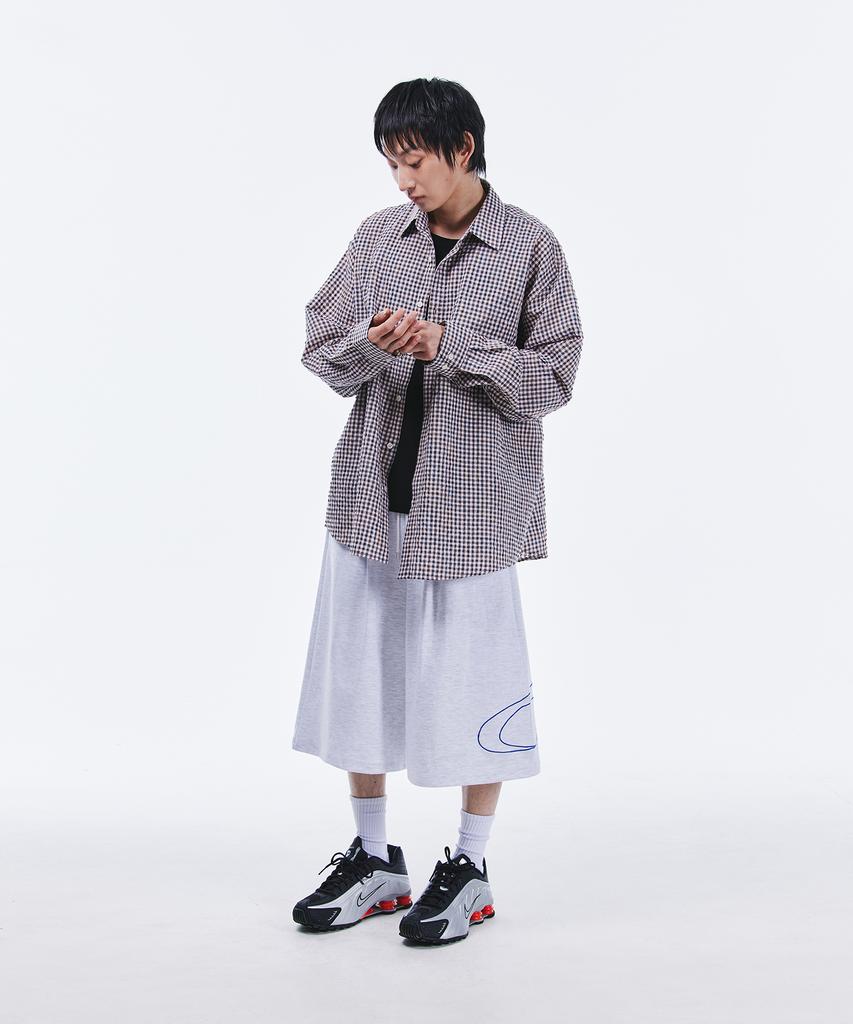 SCALLYWAG Side Big Logo Bermuda Sweat Shorts [Light Grey]