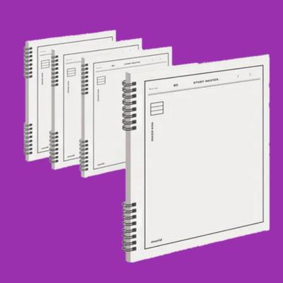 Munid 8mm Lined Notebook (Spring, 4ea - 190 X 258mm X 32Sheets), WHITE