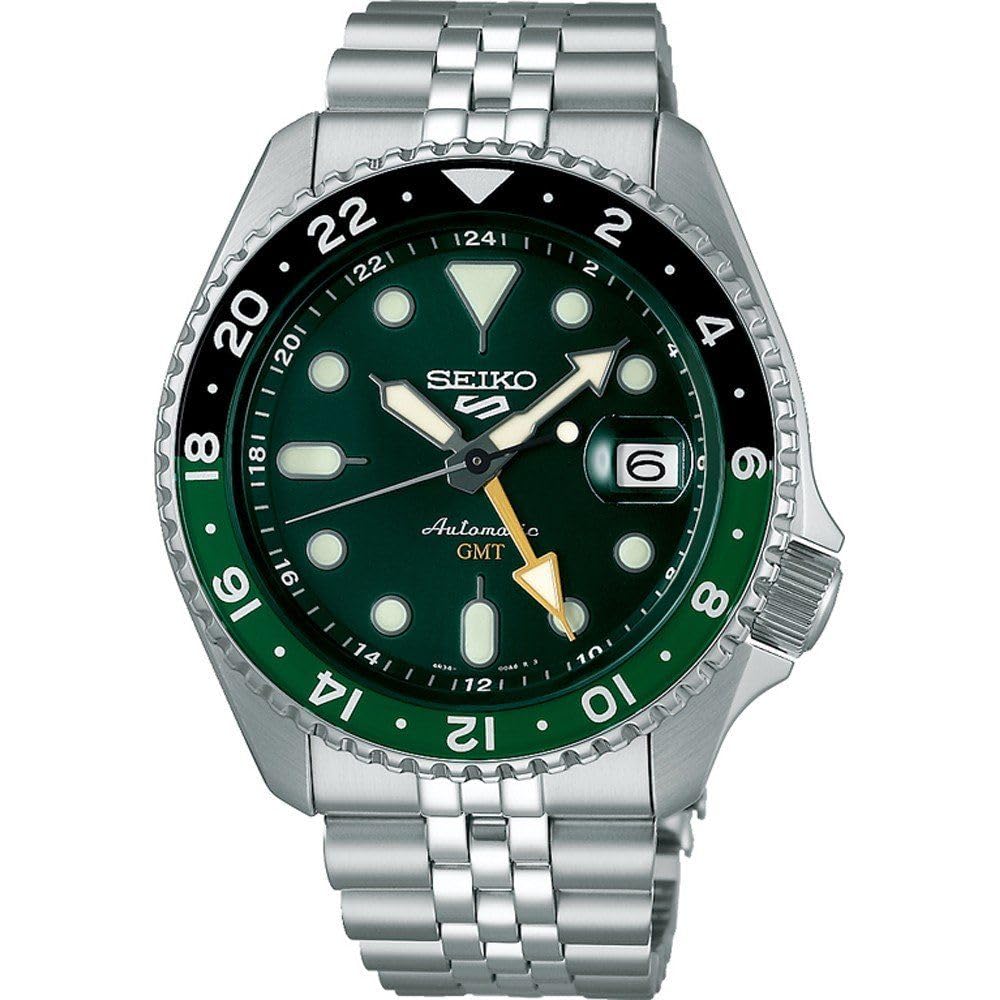 

Seiko SSK035K1 5 Sports Automatic GMT Watch Silver, Silver, Sporty.