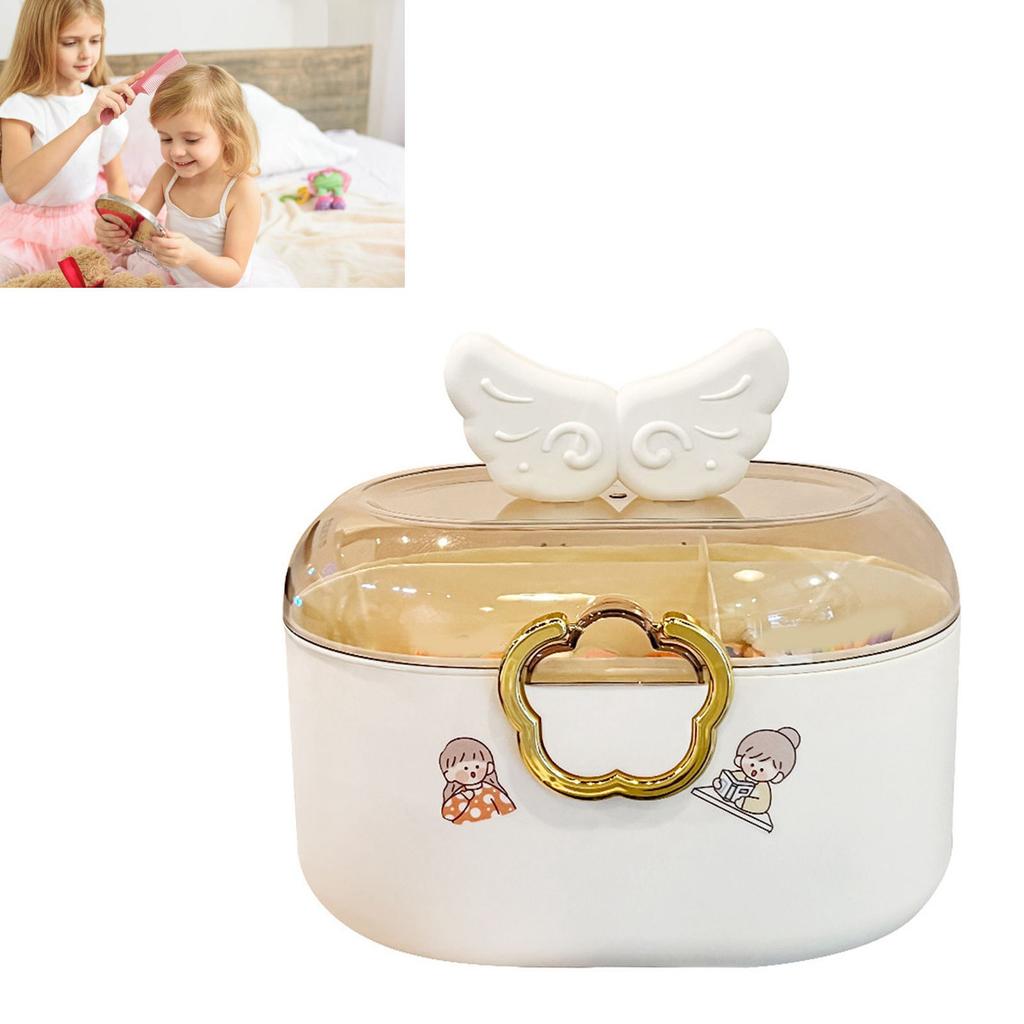 Children Cartoon Hair Accessories Box Dustproof Divided Large Capacity Hairpin with Lid for Kids