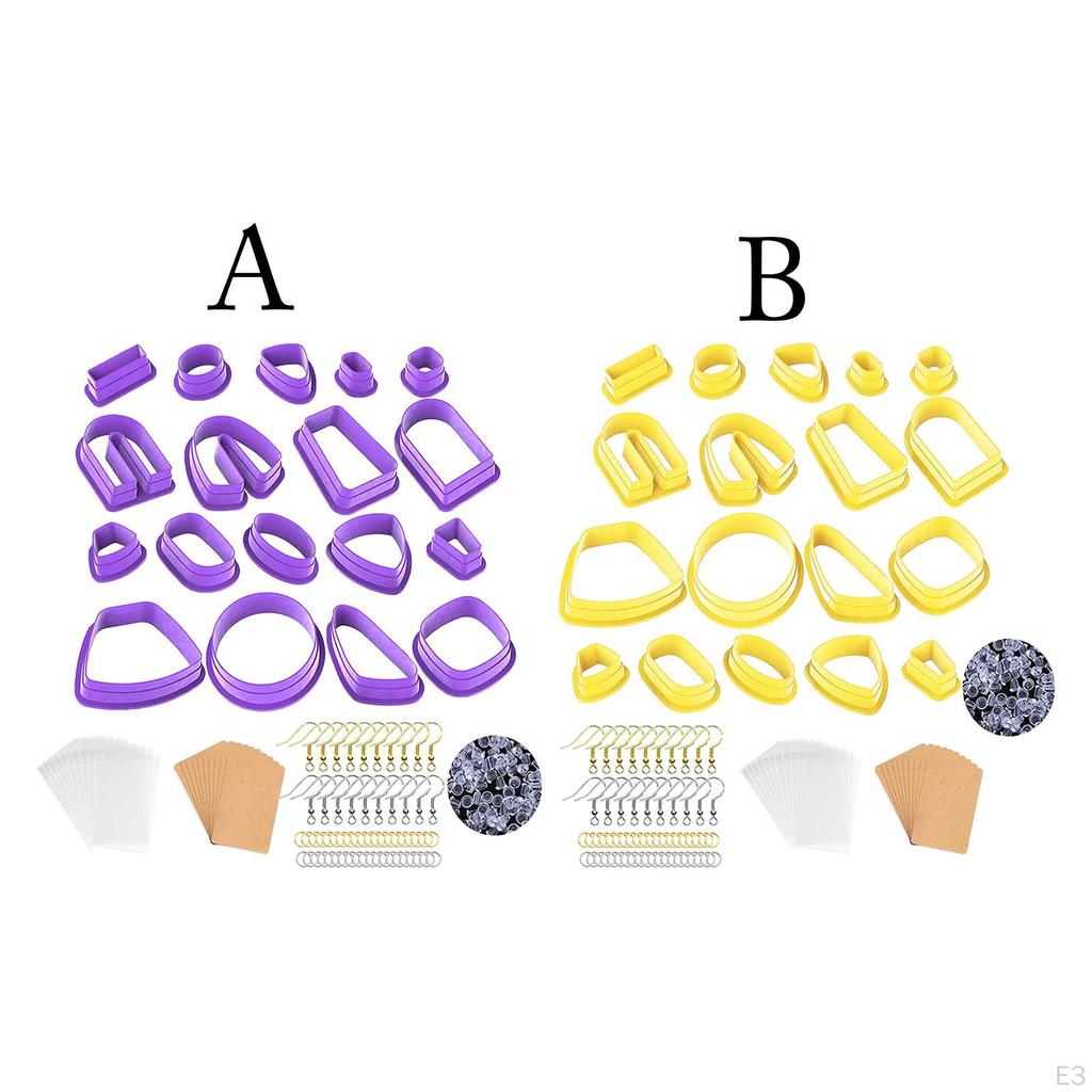 Ohrringe aus Kunststoff und Polymer-Ton zum Selbermachen mit Karten, Haken und Biegeringen.
