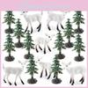 White Tail Deer Snowy Landscape Pvc Static Figure For Christmas Tree Decor