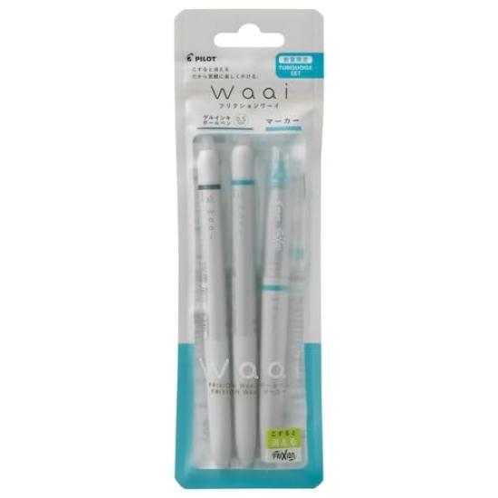 PILOT Frixion Waai Бирюзовый Набор P539152 Набор из 3 ручек, чёрный
