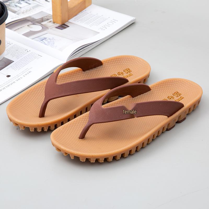 

Мужские модные шлепанцы с нескользящей подошвой: Модные уличные резиновые шлепанцы на толстой подошве, износостойкие 8 (Size 40) коричневый