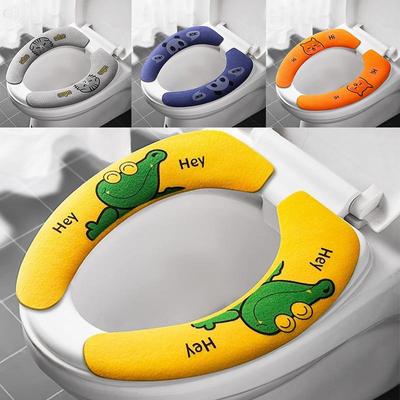 1 Pair Bathroom Warmer Universal Toilet Cover Self-adhesive Toilet Seat Cover Pad