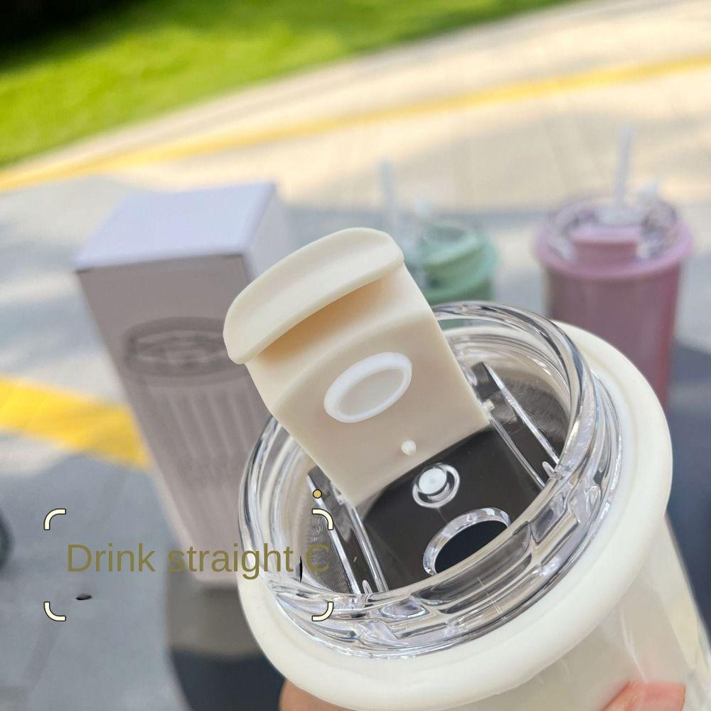 Leak-proof Hot Cold Water Bottle 500ml Straw Cup Portable Student Bottle  for Winter Outdoor