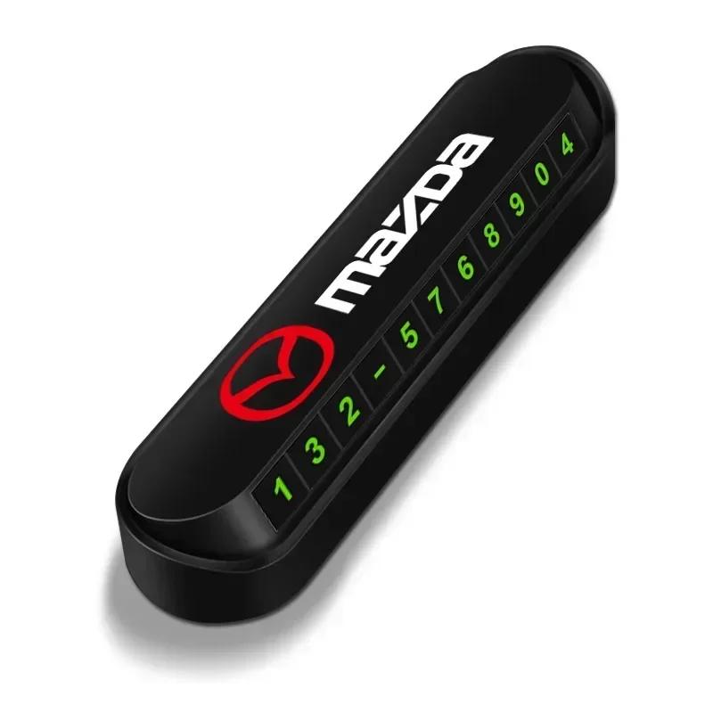 

Car Styling Car Temporary Parking Card Plate Badge For Mazda 2 3 4 5 6 7 ATENZA Axela 6 323 626 RX8 CX6 CX5 CX4 MX3 Accessories чёрный