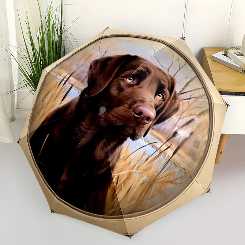 

1pc Labrador Retriever Automatic Opening/Closing Umbrella with Operation & Windproof Canopy - Folding Design yy260311057