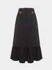 L By L Cone Black Frill Mesh Long Skirt