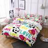 Love Heart Duvet Cover Set King Size Valentines Bedding Set Pink Love Heart Pattern Soft Microfiber Fabric For Girls Women Quilt