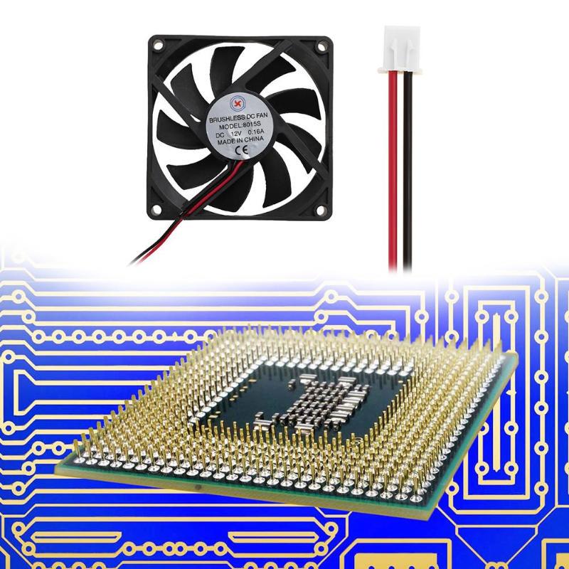 1 Pcs DC Fan 12V 8015 3 Pin 80X80X15mm Brushless DC Cooling Blade Fan