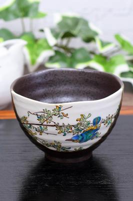 Washa No Kura Stylish Tea Bowl Kutani Ware Ochazuke Bowl Kawasemi Ceramic Tea Bowl Luxury Japanese Tableware Birthday Gift