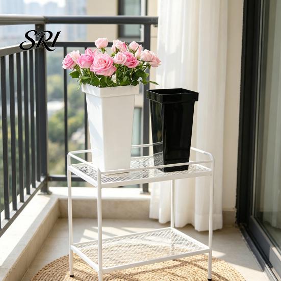 Indoor Outdoor Plant Pots Flower Bucket Easy to Move Weather-Resistant Plastic Durable Planters Balcony Planter with Inner Pot Home Decor