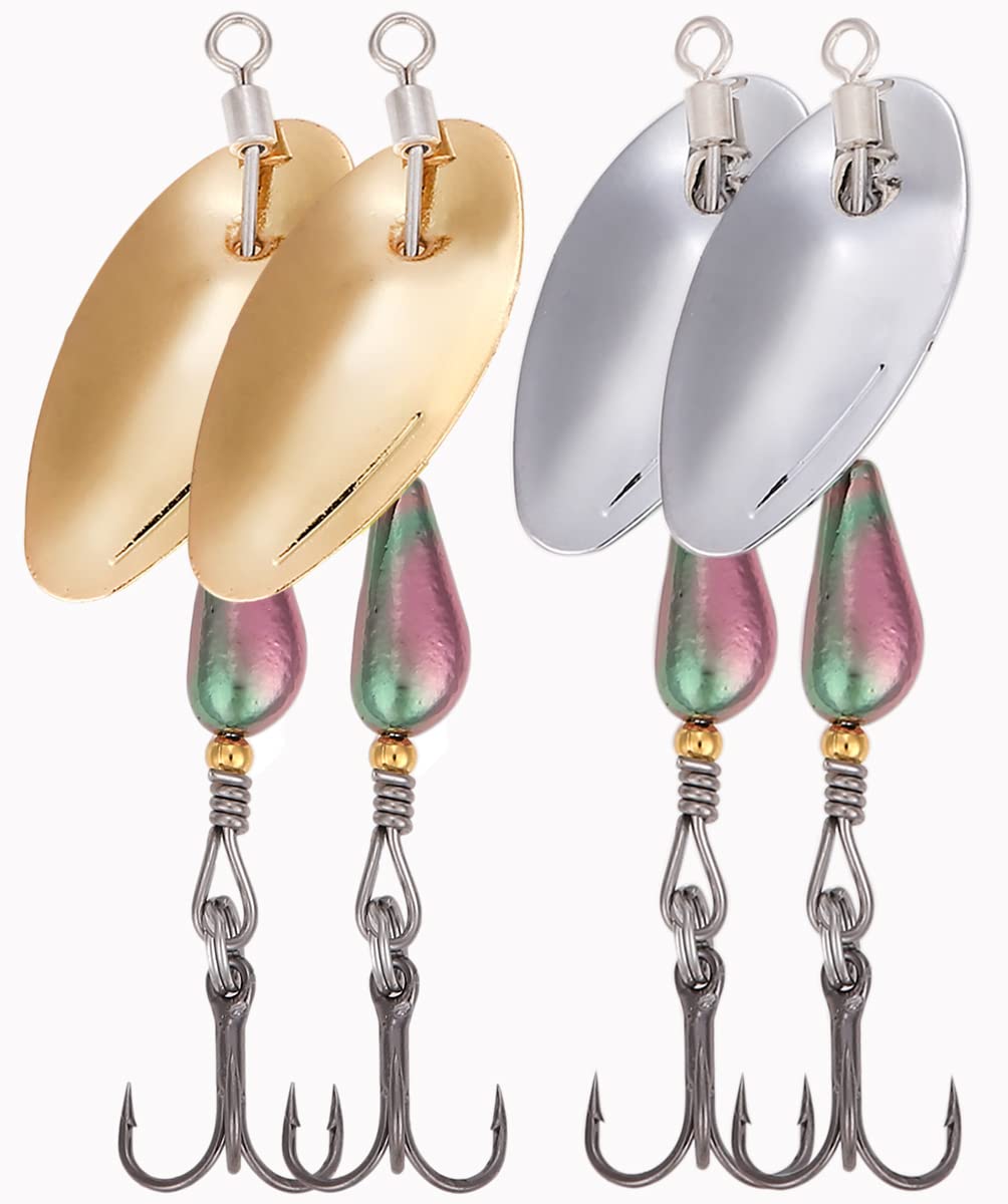 

Contyu Mountain Stream Spinner Spinnerbait Trout Lure 4 Lures Color B of Set, 3.3g, (3.2g, (Set 4))