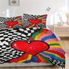 3pcs Heartbeat Bedding Set, Breathable and Soft, Suitable for All Seasons, Ideal for Home Use, Suitable for Bedroom Decor 21133