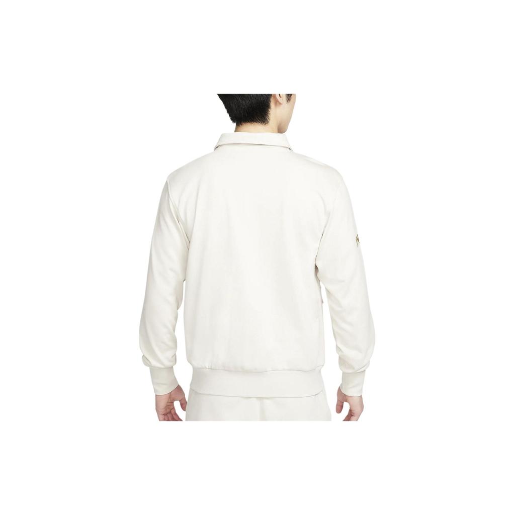 Nike Logo Embroidered Zip-Up Casual Long Sleeve Hoodie Men Tops Light-Mineral-Brown FN3030-104