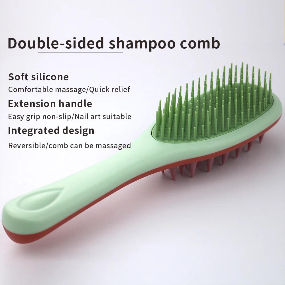 The double-sided hair washing and massage comb is a dry and wet dual-purpose hair comb used for both washing and brushing hair
