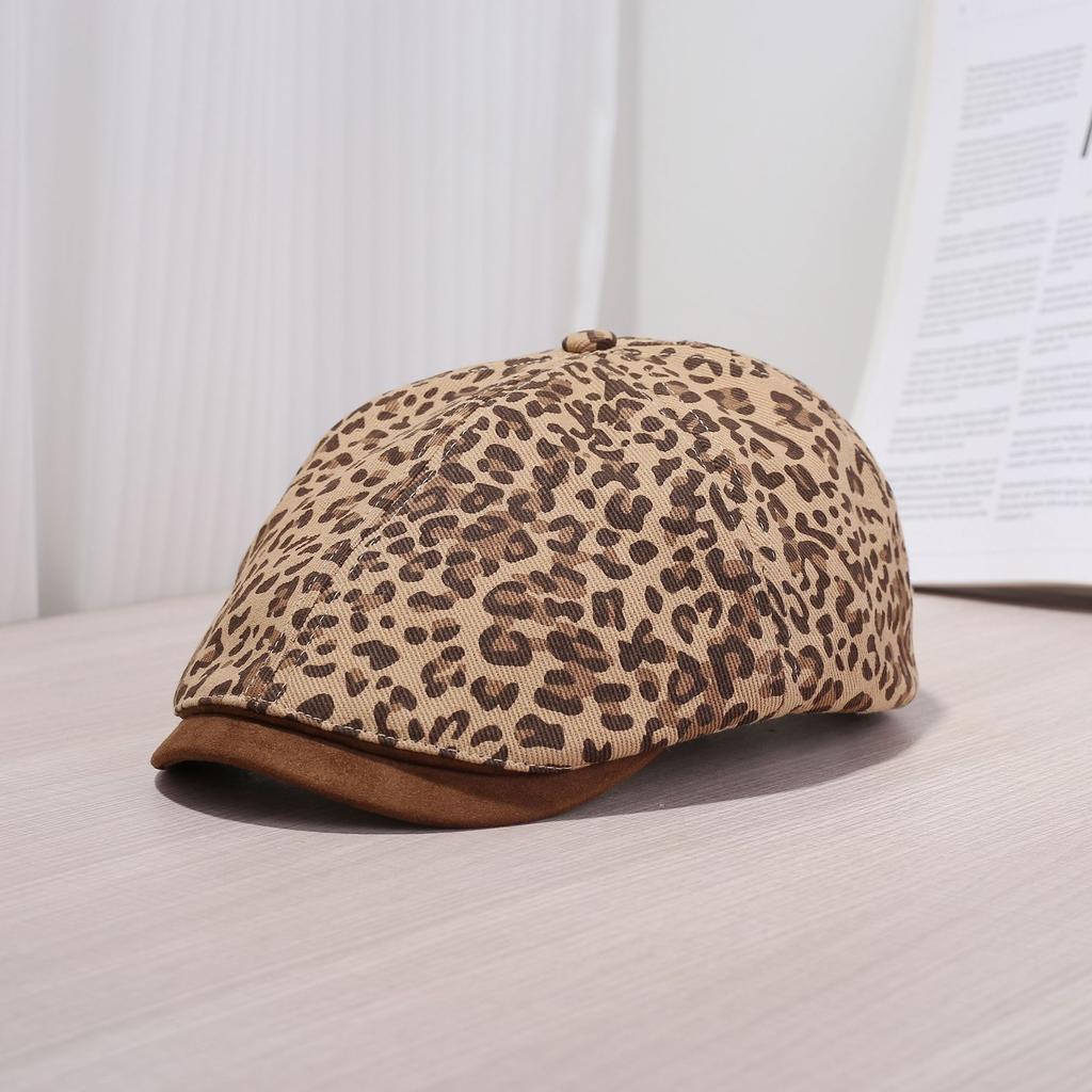 New Leopard Flower Cotton Caps For Men Hats Winter Berets British Western Style Beret Summer Hat For Women Vintage Painter'S Hat