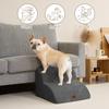 EHEYCIGA Dog Stairs, Steps, Pet Stairs, Dog Steps, Dog Ramp, High-Density, Non-Slip, Stable, Removable Cover, Washable, Suitable for Small Dogs (Gray,