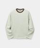 Kueo Multi-Color Striped Long Sleeve T-Shirt (Grayish Mint)