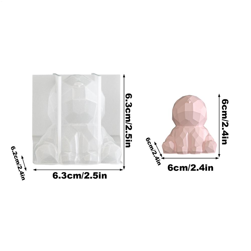 Easter Bunny Silicone Mold Cute 3D Silicone Geometric Facet Thanksgiving Supplies Bunny Shaped Mold For Holiday Party Offices