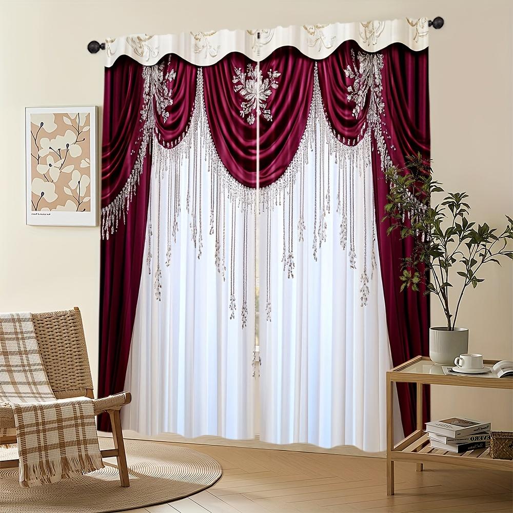 2 bucăți de perdele imprimate cu fundal fals la modă, dimensiune 30*65, dormitor și living, decorațiune pentru casă, decorațiune cameră