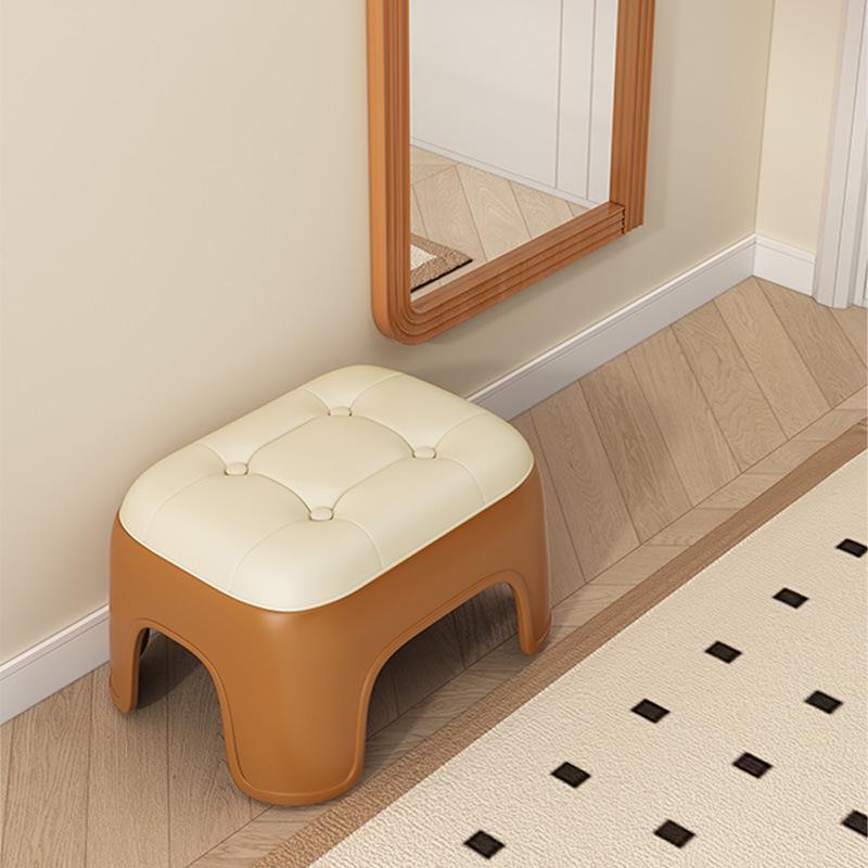 Plastic Stackable Small Stool for Living Room, Bathroom, or Kindergarten - Thickened, Low, and Square Design.