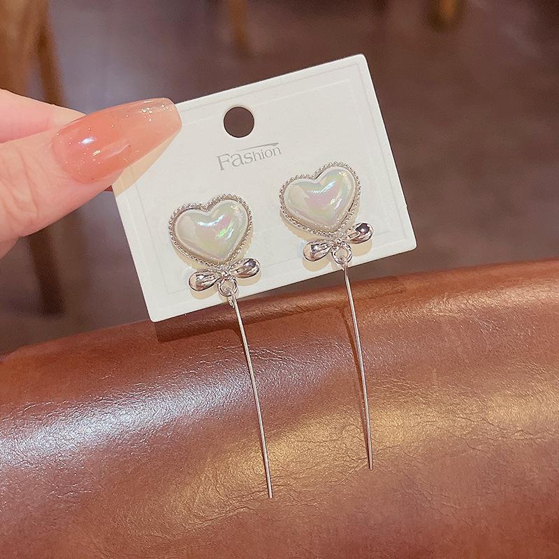 S925 Silver Long Tassel Mermaid Pearl Earrings - Luxury Niche Style for Women