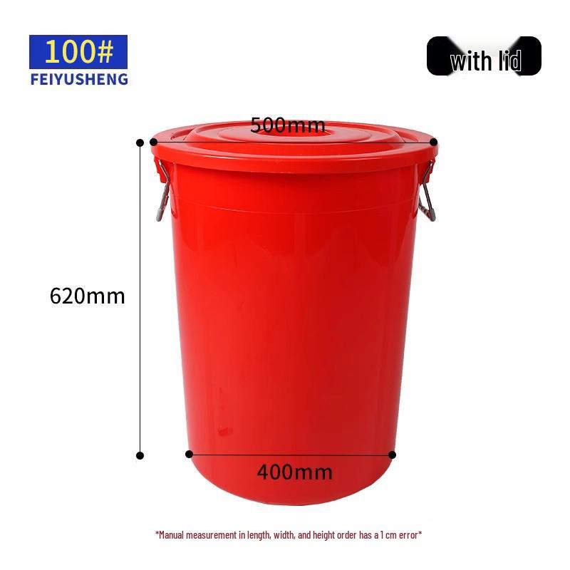 Large Capacity Thick Round Plastic Trash Can for Commercial Kitchens, Catering, Classrooms, Hotels, and Sanitation