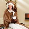 Hooded Blanket Squirrel Casual Home Clothes Thick Warm European And American Cloak Flannel Shawl Women's Bathrobe Blanket