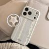 Blaue Stern Magnetische Halterung Hülle für iPhone 17 Pro Max, iPhone 16 und iPhone 15/13 - Creme, Gestreift, Stoßfest