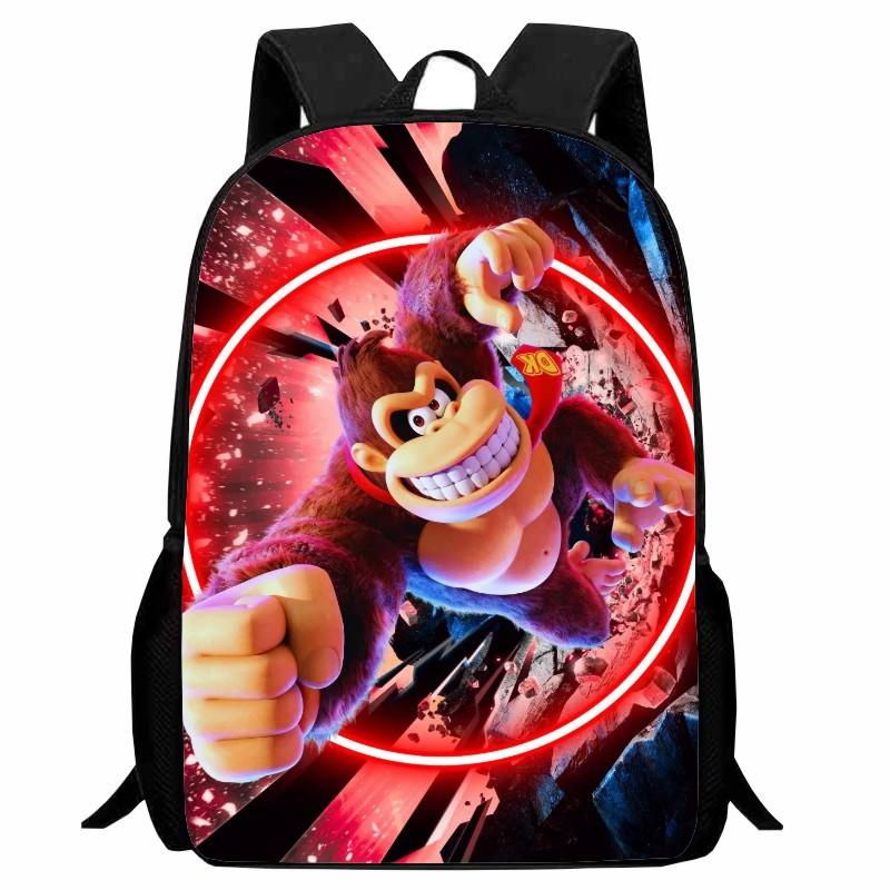 Donkey Kong Bananza, full-open student schoolbag, cartoon backpack, male