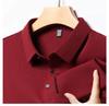 Men's Lapel POLO Shirt - Long Sleeve, Casual Business, Solid Color, Waffle Weave for Spring & Autumn