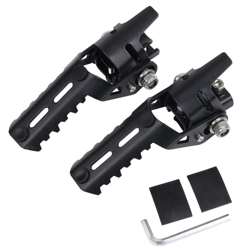 For BMW R1250GS R1200 GS Adventure LC 2013- Motorcycle Pair Front Foot Pegs Folding Footrests Clamps 20Mm-25Mm Pole Black