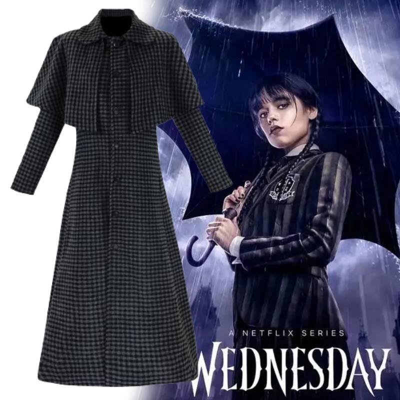Female 2 Season Lead Addams Cosplay Costumes Lattice Coats Jacket