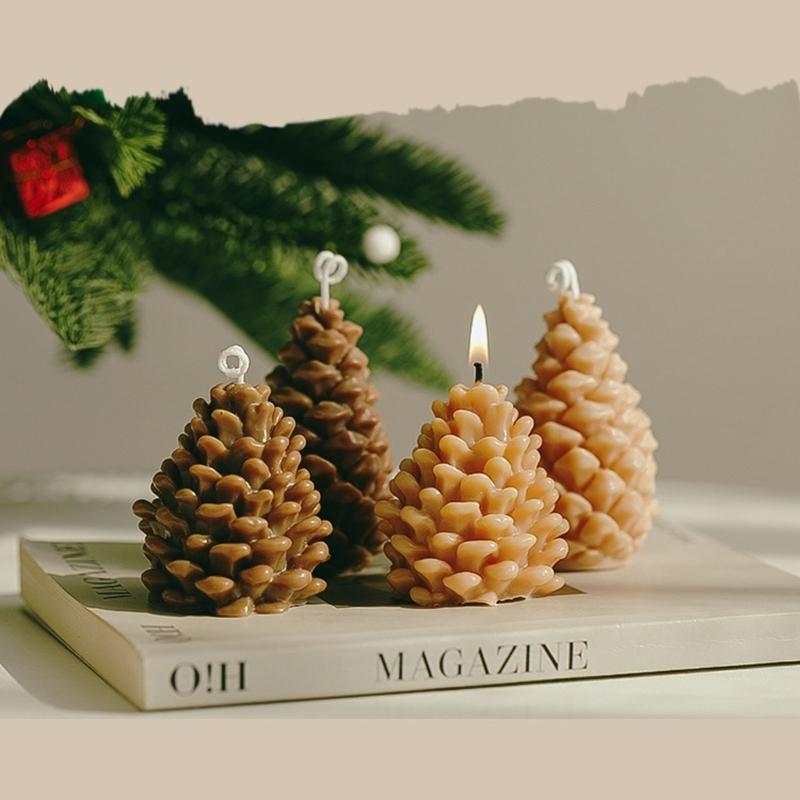 Christmas Pinecone Soys Wax Candle For Holiday Decoration With Natural Essential Oil Festival Aromas Accessory