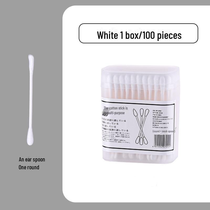 Коробка Черных Двусторонних Спиральных Ватных Палочек для Чистки Ушей