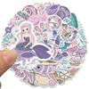 56Pcs Pink Kawaii Mermaid Girl Cute Stickers Skateboard Notebook Fridge Phone Guitar Luggage Decal Sticker Kids Toy