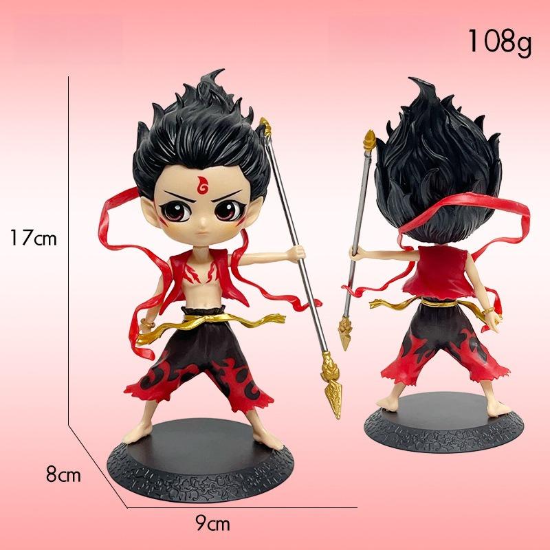 17CM Exquisite Version of The Third Prince of Nezha, The Arrival of The Devil Child Aobing Figure Ornament Model Car