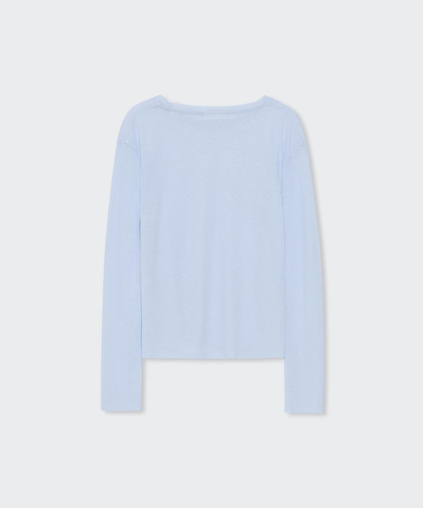 MUSINSA STANDARD WOMAN Women'S Linen-Like Long-Sleeve Knit T-Shirt [Sky Blue]