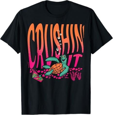Finding Nemo Crushin It Black TShirt S