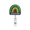 Glitter Acrylic Retractable Badge Reel Funny Nurse Teacher Id Badge Holder With Belt Clip Retractable Name Badge Reel For Worker